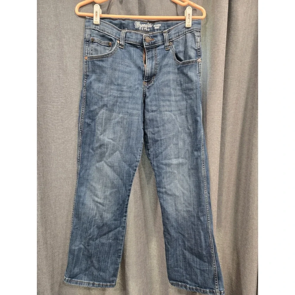 Wrangler Retro Relaxed Boot Jeans Boys 16 Husky Med Wash Stretch Denim Western